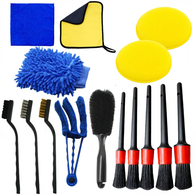 Kit de cepillos para limpieza del coche