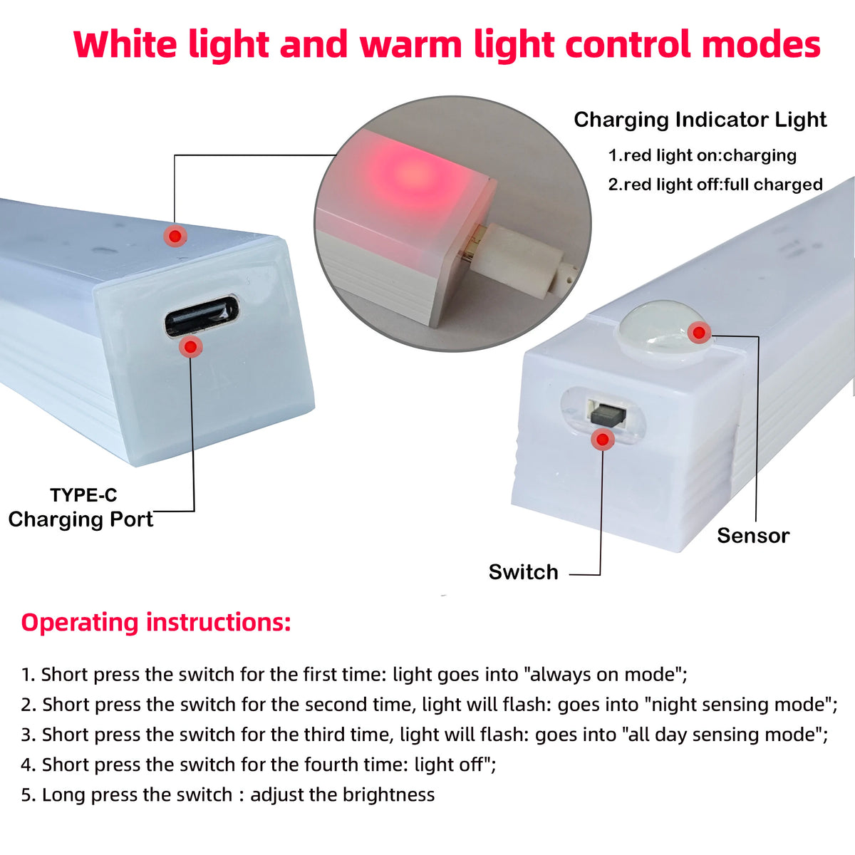 Luz LED inalámbrica con sensor de movimiento